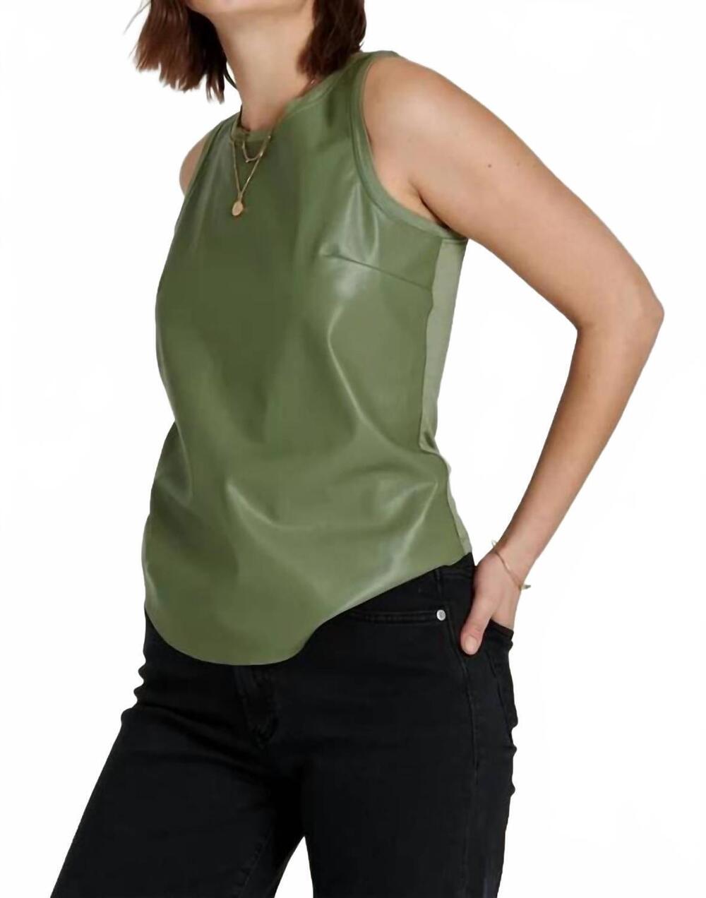 NEW ANOTHER LOVE tessa satin tank in olive
